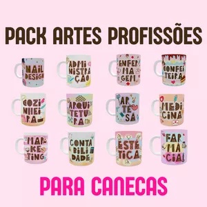 Imagem de capa para o Curso online Pack - Artes Canecas das profissões! 