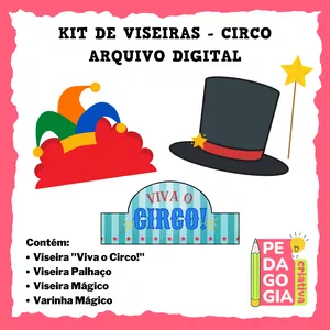 Imagem de capa para o Ebook KIT DE VISEIRAS - tema Circo