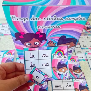 Imagem de capa para o Ebook 🎲 BINGO DAS SÍLABAS SIMPLES CURSIVAS