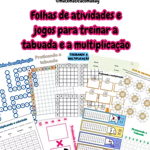 Imagem de capa para o Ebook Folhas de atividades e jogos para treinar a tabuada