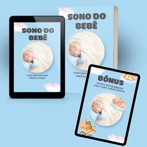 Imagem de capa para o Ebook E-books: Sono do bebê + técnica dos 10 minutos