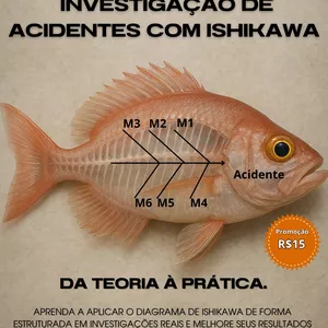 Imagem de capa para o Ebook 📚 BOOK Investigação de acidentes com ishikawa da Teoria à Prática. 