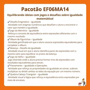 Imagem de capa para o Ebook Pacotão EF06MA14 – Propriedades da Igualdade