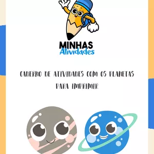 Imagem de capa para o Ebook Caderno de Atividades com os Planetas para Imprimir