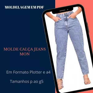 Imagem de capa para o Ebook Molde Calça Jeans Mon