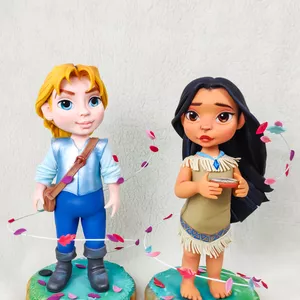 Imagem de capa para o Curso online Curso de Biscuit Pocahontas e John Smith- Magia e Realeza