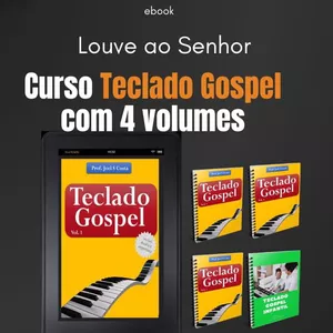 Imagem de capa para o Ebook Teclado Gospel - eBooks Volumes 1, 2 e 3 + Infantil + BRINDES