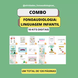 Imagem do curso COMBO - fonoaudiologia: linguagem infantil - 16 kits em pdf