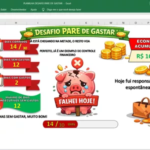 Imagem de capa para o Ebook PLANILHA DESAFIO PARE DE GASTAR