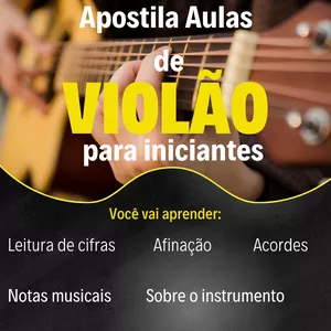 Imagem de capa para o Ebook Apostila Aulas de Violão do Zero-Iniciantes