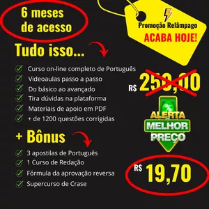 Imagem de capa para o Curso online PORTUGUÊS PARA CONCURSOS E VESTIBULARES