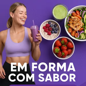 Imagem de capa para o Ebook Cardápio Semanal e Receitas para Emagrecer com Saúde