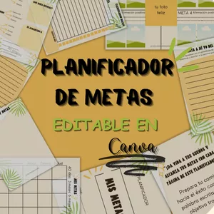 Imagen de portada para Ebook Planificador de Metas Editable en Canva
