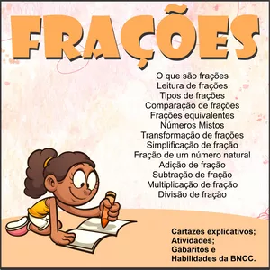 Imagem de capa para o Ebook Cartazes e atividades sobre fração