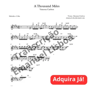 Imagem de capa para o Ebook A Thousand Miles - Vanessa Carlton - Partitura