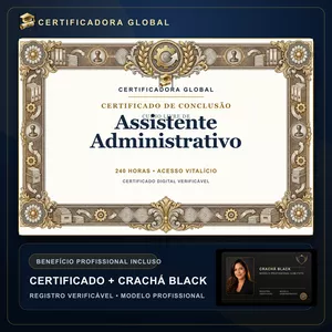 🔥 BOLSA 100% [APLICADA] - [MATRÍCULA] CURSO DE FORMAÇÃO EM ASSISTENTE ADMINISTRATIVO - ACESSO VITALÍCIO - CRACHÁ BLACK + REGISTRO - CASHBACK R$ 25 - BÔNUS APOSTILA EXTRA - CG