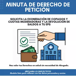 Imagen de portada para Curso online Minutas de Derecho de Petición para Solicitar ante EPS la Exoneración de Copagos y Cuotas Moderadoras y la Devolución de Saldos