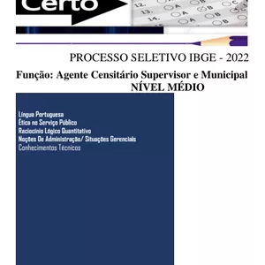 Imagem principal do produto Apostila IBGE: Agente Censitário Municipal e Supervisor 2022
