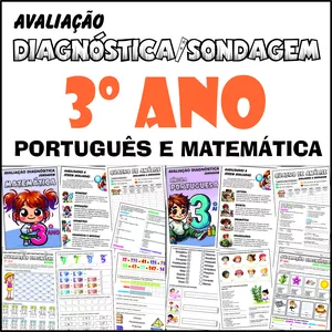 Imagem de capa para o Ebook 📚 Diagnóstica/Sondagem Para o 3º Ano - Português e Matemática 📐