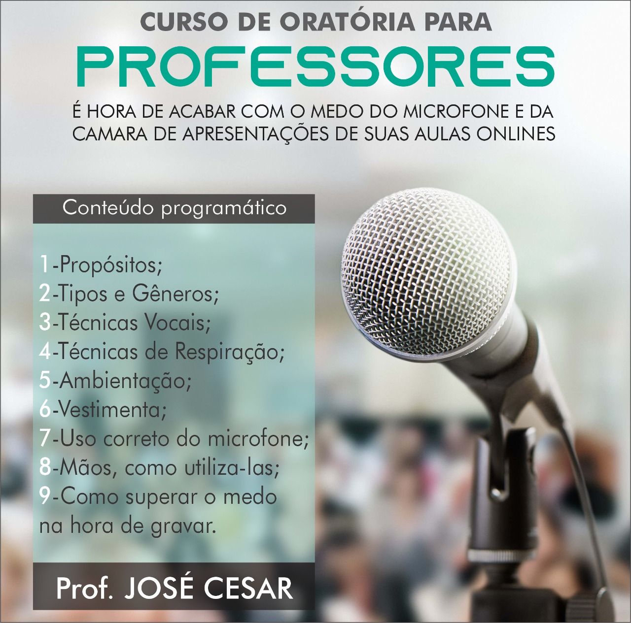 Imagem de Curso de Oratória para Professores criado por Jose César da Silva na hotmart