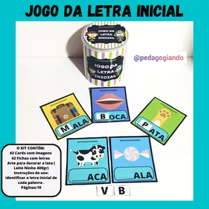 Imagem de capa para o Ebook JOGO DA LETRA INICIAL- FORMAÇÃO DE PALAVRAS