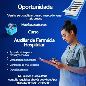 Imagem de capa para o Curso online Curso de AUXILIAR DE FARMÁCIA HOSPITALAR 