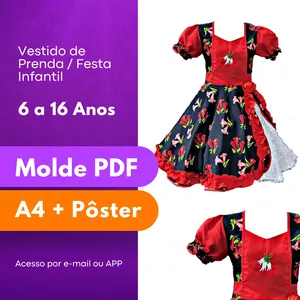 Imagem de capa para o Ebook MOLDE VESTIDO PRENDA INFANTIL