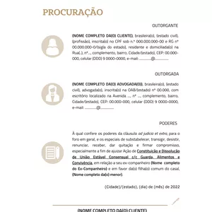 [Modelo] Procuração em Visual Law - Dissolução de União Estável - E...