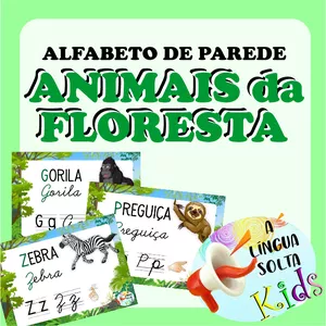 Imagem de capa para o Ebook Alfabeto de Parede - Animais da Floresta
